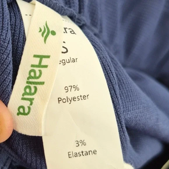 Halara Navy Blue Wide Leg‎ Pleated Athleisure Dress Pants Women's Size S Career - Picture 10 of 15